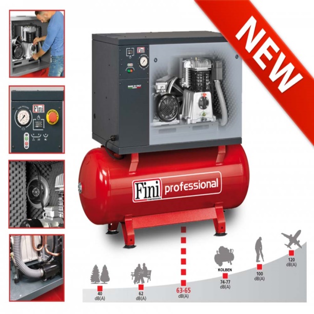 schallgedämmter kolbenkompressor